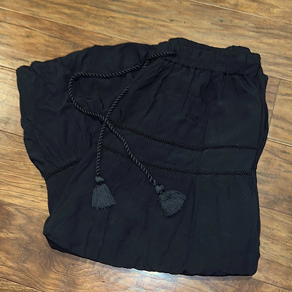Loft black midi skirt.